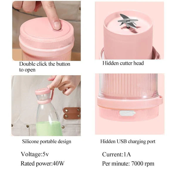 Premium Quality Portable USB Rechargeable Blender | Mini Juicer for Smoothies & Shakes