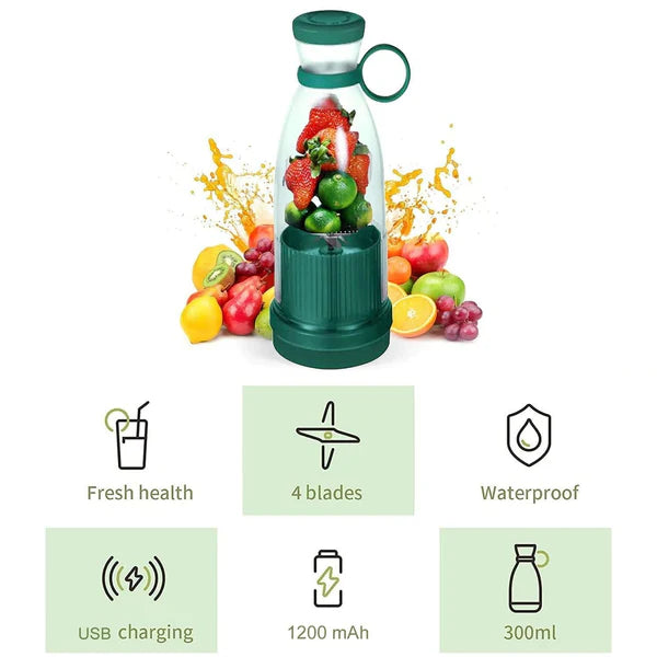 Premium Quality Portable USB Rechargeable Blender | Mini Juicer for Smoothies & Shakes