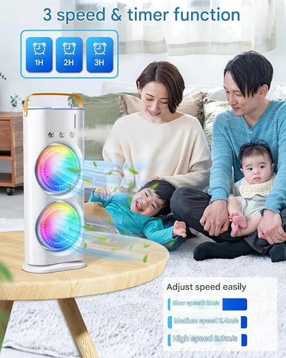 Double-ended Spray Fan Portable Humidifier Fan Air Conditioner Household Small Air Cooler Hydrocooling Portable Air Adjustment